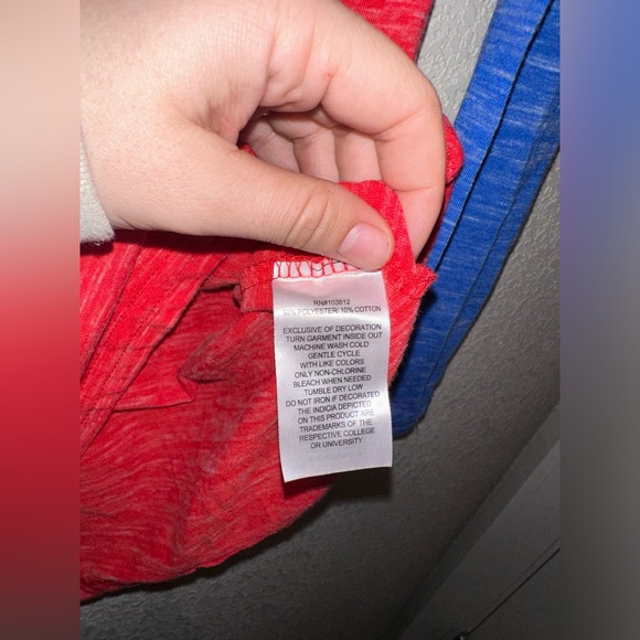 Creative Apparel University of Kansas Jayhawk Long Sleeve Tee Heathered Size M - Picture 5 of 7